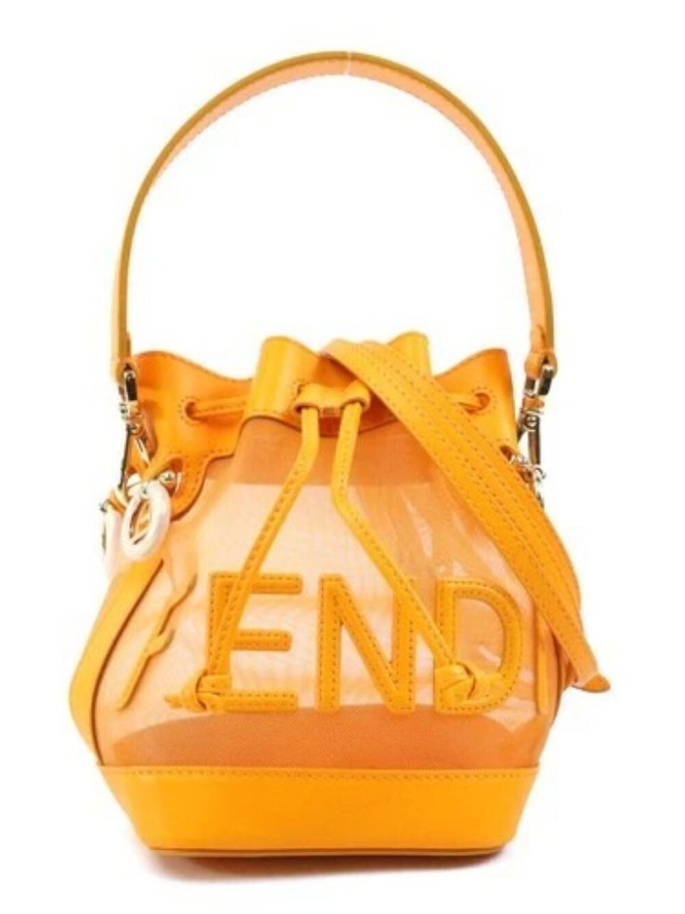 Auth FENDI Mon Tresor Mini Handbag Shoulder Bag Orange Leather - 90201a